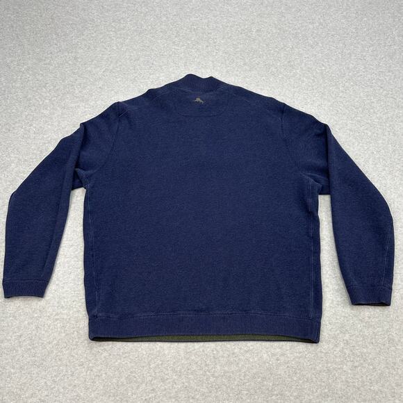 Tommy Bahama Flipshore Half-Zip Reversible Sweatshirt Men XL Green Blue Pullover - Picture 6 of 7